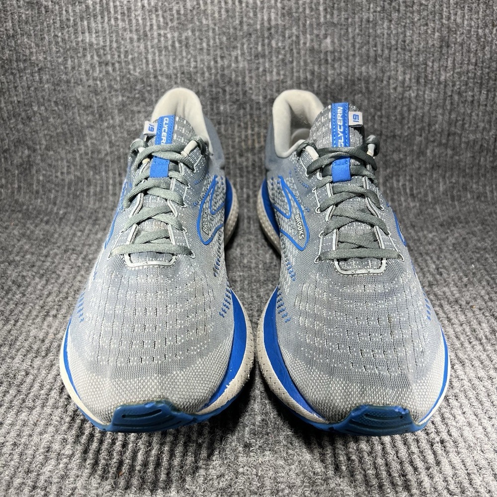 Brooks Glycerin 19 Men's Size 13 Quarry Grey Zap Blue Running Shoes 1103561D095 - Picture 3 of 16